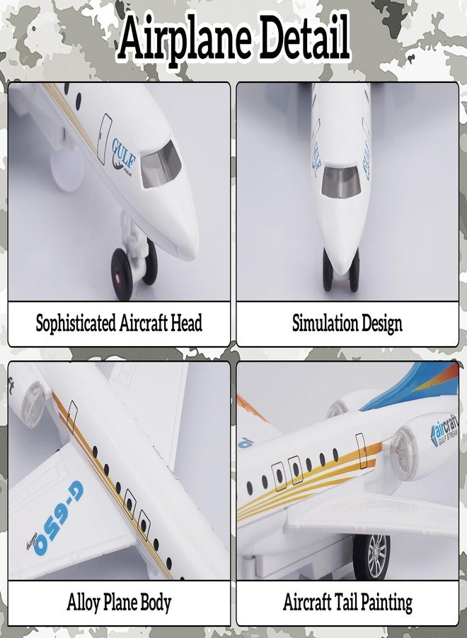 Crelloci Plane Toy Single Airlines Die-Cast G650 Model Airplane Alloy Metal Aircraft Toys Pull Back Business Jet Planes with Lights and Sounds for Kids Boys Girls with Display Rack - Image 2